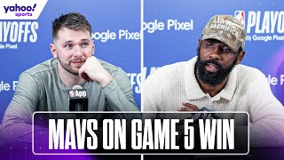 LUKA DONCIC, KYRIE IRVING on Mavericks' GAME 5 WIN against Thunder 🏀 | Yahoo Sports