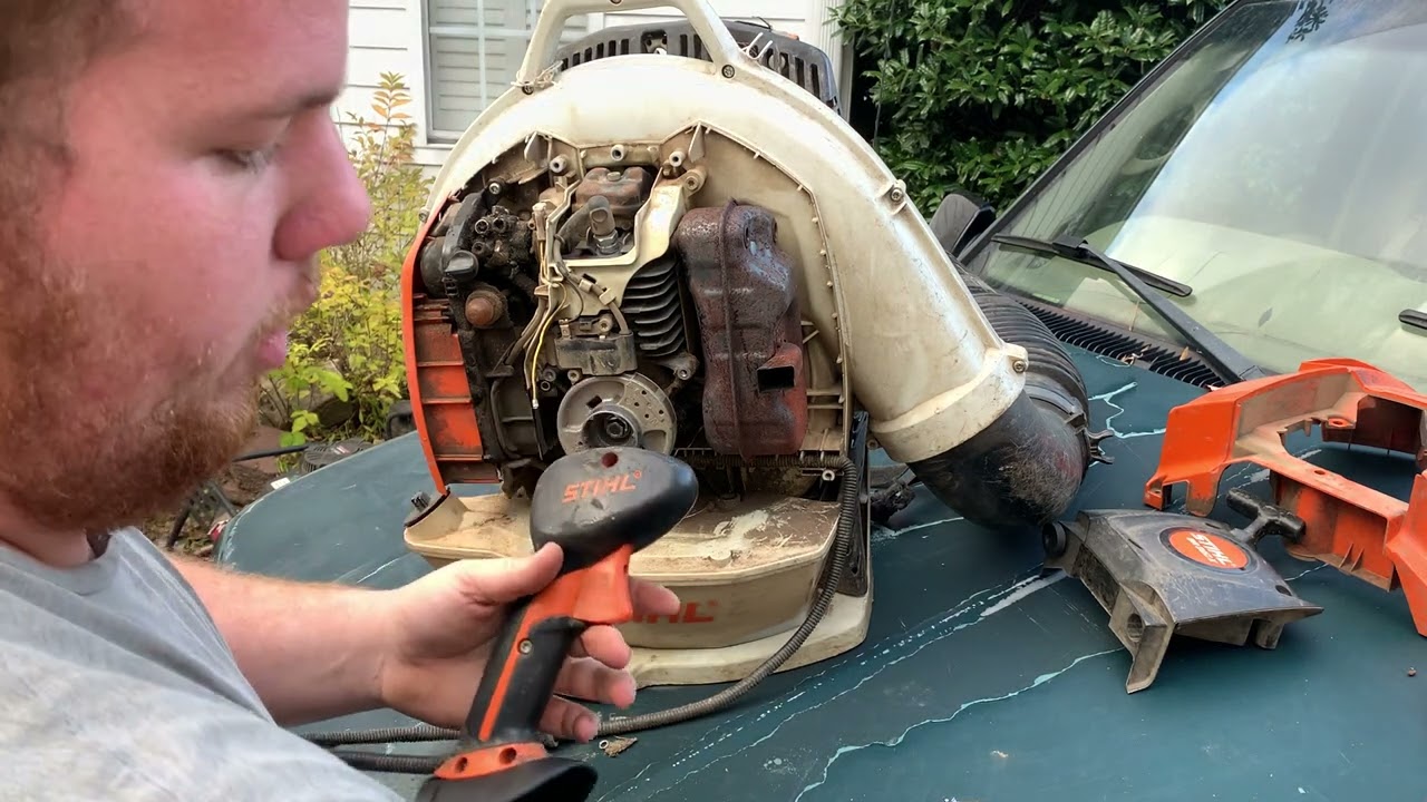 Воздуходувка Stihl не выключается.