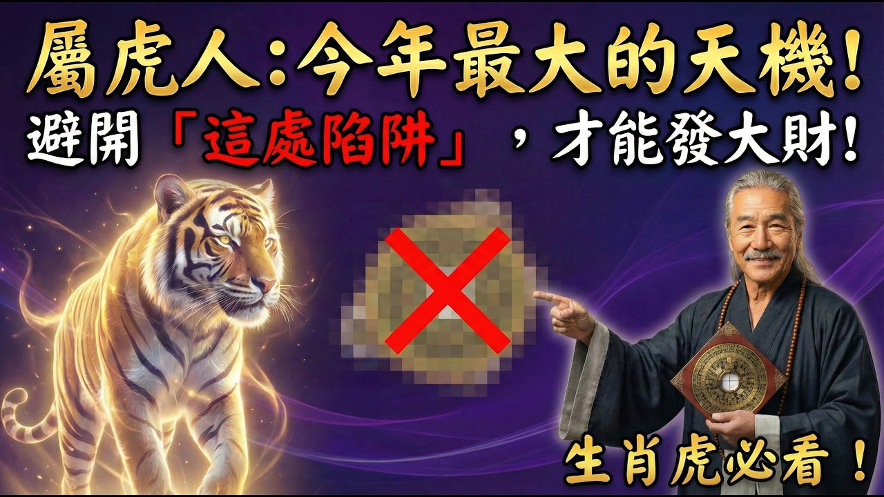 屬虎的你，今年注定不平凡！但要小心「這處陷阱」，否則再強的運勢也救不了你！#2026屬虎運勢 #生肖虎2026運勢 #風水 #財運 #生肖虎 #丙午馬年 #轉運 #屬虎2026馬年 #改運 #化解不利