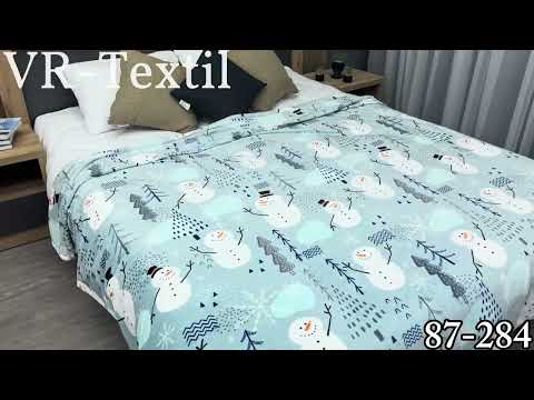 Плед-покривало Decorator WellSoft з різдвяним принтом, колір блакитний, видео 1