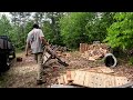 cutting up some left over slabs for bonefire wood!