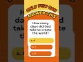 Bible quiz only few can answer