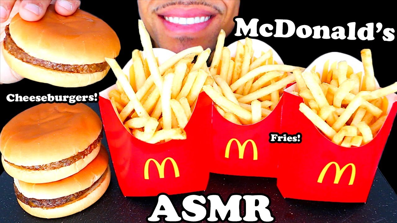 MCDONALDS CHEESEBURGERS FRENCH FRIES FAST FOOD NO TALKING - YouTube