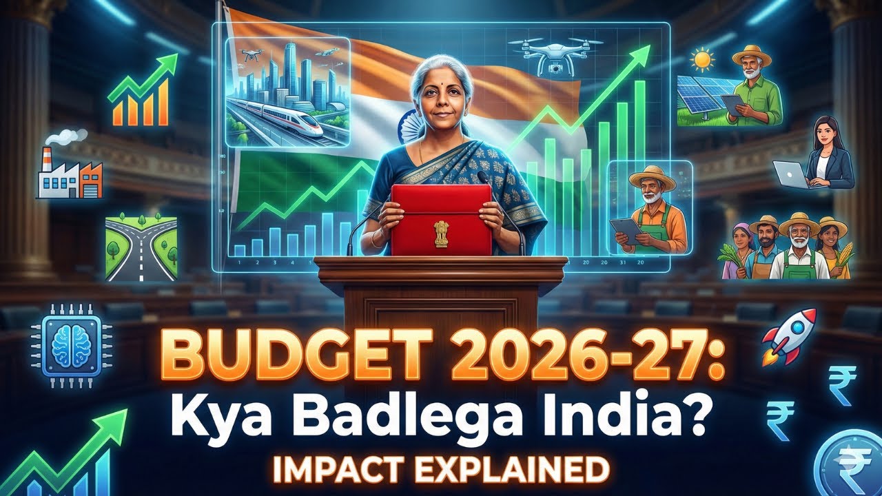 Budget 2026–27 Explained in Simple Hindi | Key Highlights, Taxes, Infra, MSME, Trade & Reforms