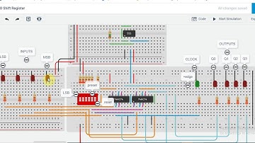 Demo: SISO,SIPO,PIPO shift Registers using Tinkercad