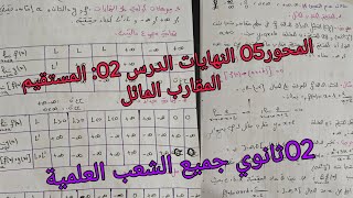 المحور 05الدرس02:النهايات في الرياضيات/المستقيم المقارب المائل الثانية ثانوي جميع الشعب العلمية