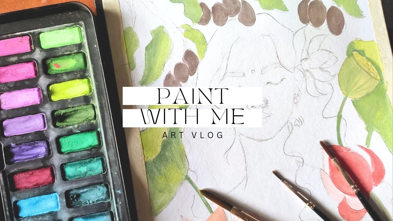 Paint with me - first art vlog !!! - YouTube
