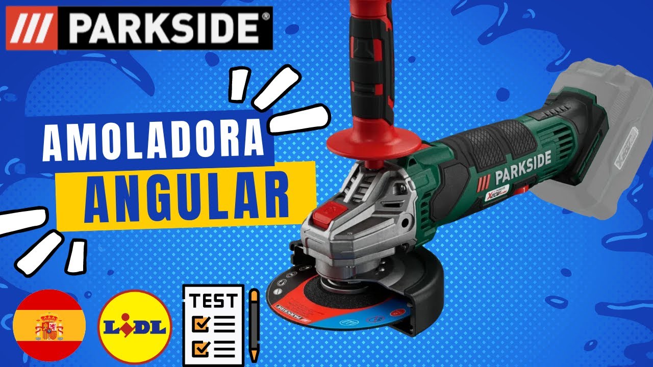 Amoladora PARKSIDE LIDL AMOLADORA PWSA 20-Li B3 batería 20V Amoladora  angular pwsa Lidl Unboxing 