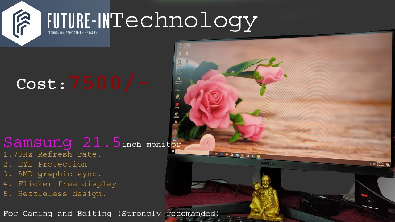Samsung 21.5 inch Bezel less monitor with 75 Hzs Refresh rate,! Gaming ! Editing Videos and Photos.