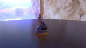 Honey Simulated in Realflow, exported to Blender, rendered in Pixar Renderman