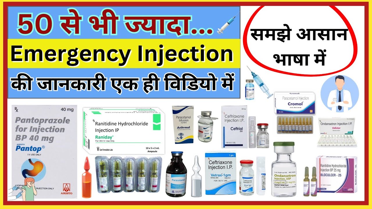 Most Common Injection | Emergency Injection list | Emergency Medicine ...