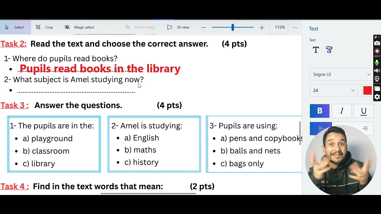 فرض اللغة الإنجليزية السنة الأولى متوسط الفصل الثاني مع التصحيح | مراجعة وتمارين شاملة