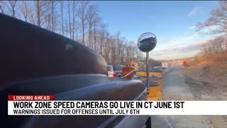When does the warning period end for Connecticut work zone speed cameras?