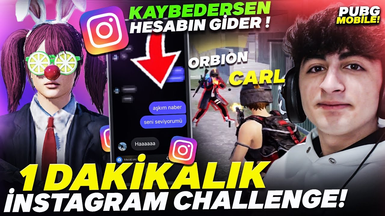 @Orbion İLE 1 DAKİKALIK İNSTAGRAM CHALLENGE! ( KAYBEDERSEN HESABIN GİDER! 😱 ) – PUBG Mobile