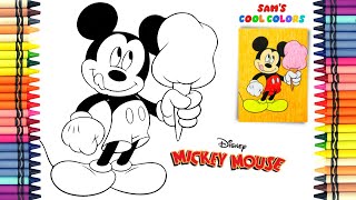 Coloring Mickey Mouse & Ice Cream Cone | Mickey Mouse Coloring Activities | JUMBO Crayons