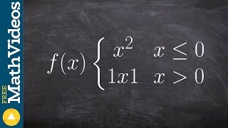 How to Graph a Piecewise Function With a Quadratic and Absolute Value
