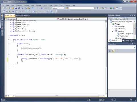 Visual C# 2010 - Arrays Part 1 (Introduction to Arrays)