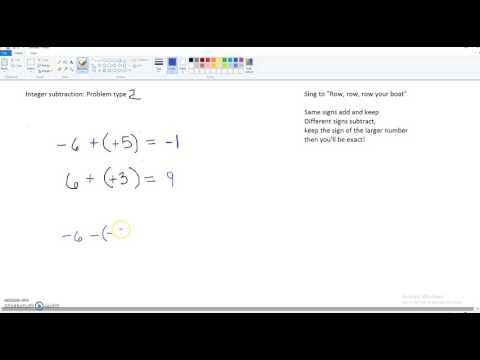 Integer subtraction problem type 2