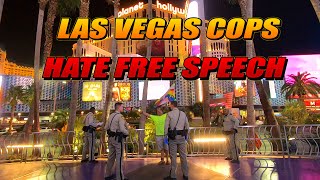 LAS VEGAS WALKING TOUR - POLICE INTERVENE - THREATENED BY SECURITY GUARD