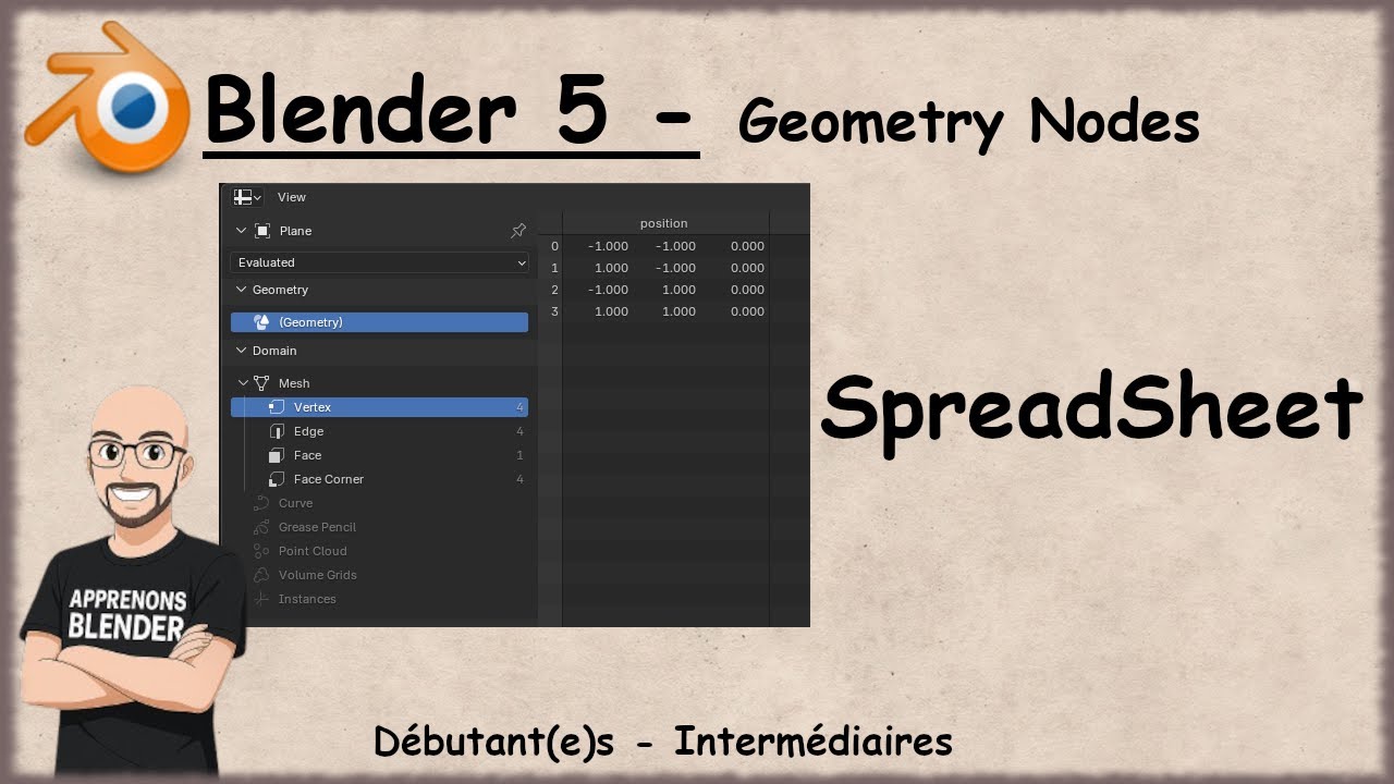 Blender 5.x Tuto Français - Geometry Nodes - SpreadSheet - YouTube