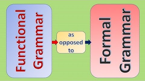 (Lecture-15), Functional Grammar as opposed to Formal Grammar