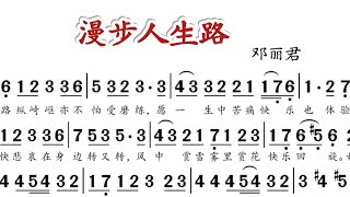 《漫步人生路》简谱版  邓丽君