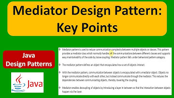 Mediator Design Pattern: Key Points