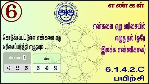 6.1.4.2.C - 6th Std Maths Made Sweet Numbers in Ascending Order unequal & equal number of digits