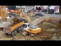 **NICE** LIEBHERR R 926 & Dump Trucks, John Deere Tractors, Backnang, Germany, 07.02.2017.