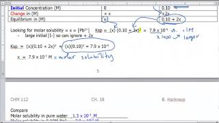 Solubility Equilibria Video 3 Common Ion effect