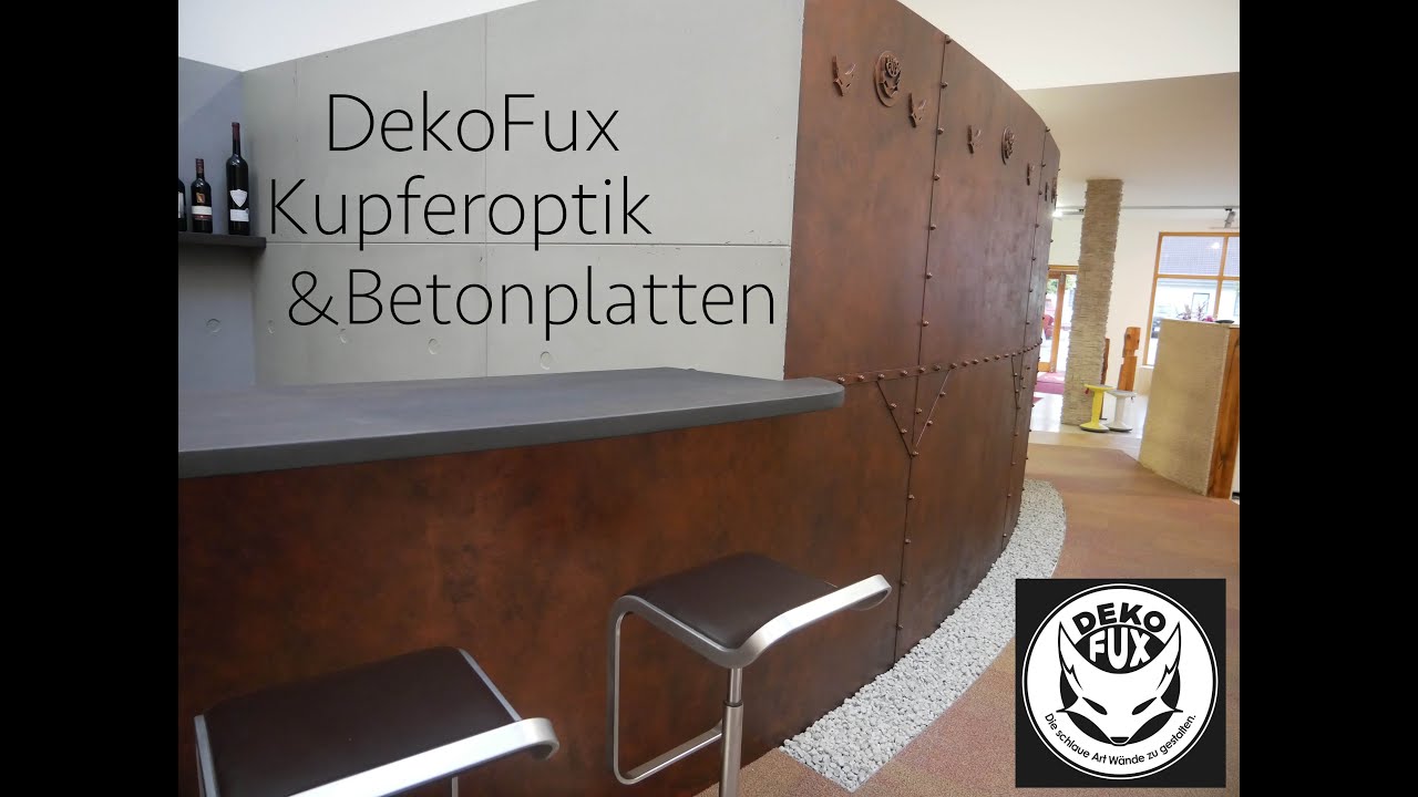 DekoFux Kupferoptik selber machen + neue Sichtbetonplatten! 3D Wandgestaltung mit Metalleffekt! DIY