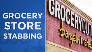 Man walks into grocery store, stabs woman in throat