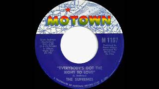 1970 HITS ARCHIVE: Everybody’s Got The Right To Love - Supremes (mono 45)