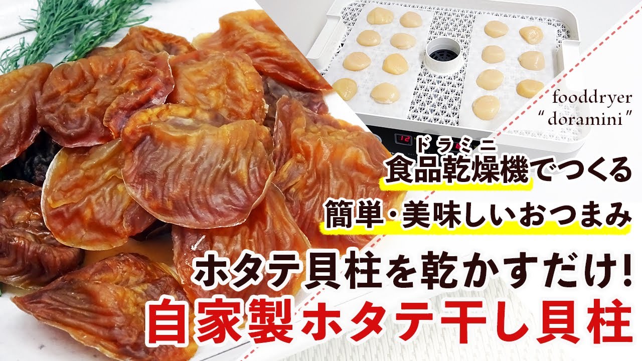 簡単おつまみレシピ】フードドライヤーで簡単！ほたて干し貝柱の作り方