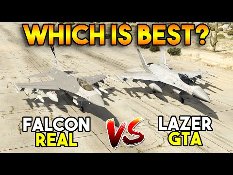 GTA 5 VS REAL : LAZER VS FALCON F16 (WHICH IS BEST?)