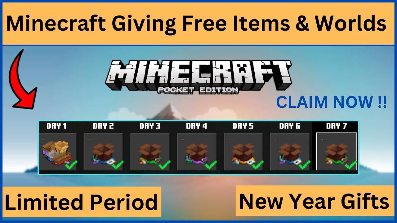 Minecraft Pe Gifting Free Items and world From Marketplace 😍(New Year Celebration Gift) | In Hindi