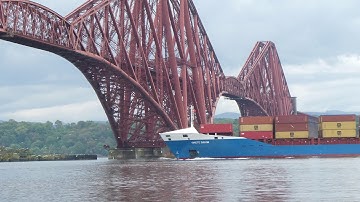 Grete Sibum Ship Passing Under Forth Railway Bridge Firth Of Forth Scotland