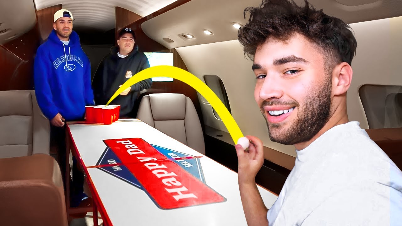 Adin Ross & Nelk Play Beer Pong On A Private Jet!