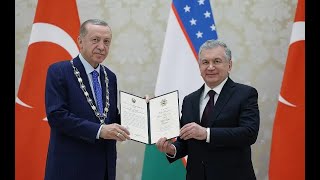 Türkiye's Erdoğan Awarded High-ranking Imam al Bukhari Order in Uzbekistan