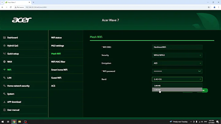 ACER Wave 7 Mesh Router - How to Change WiFi Band (5 or 6GHz)? | Optimize Speeds