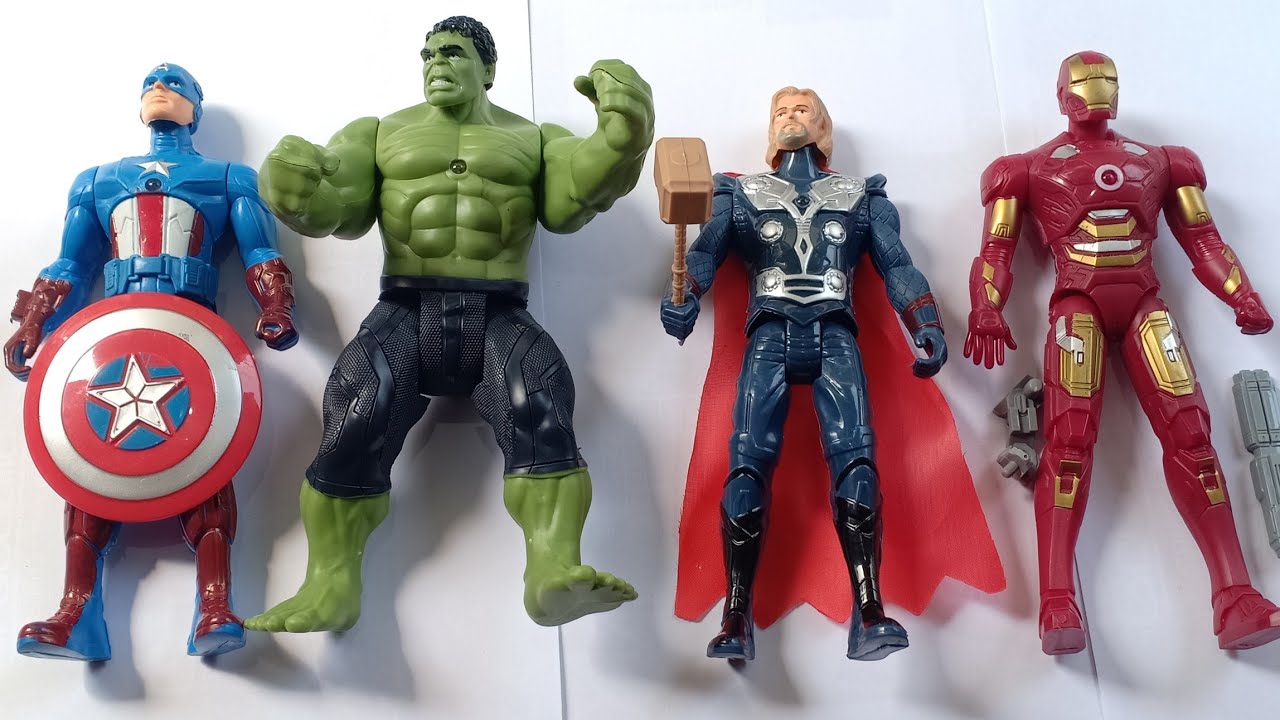 Unboxing Mainan Anak Superhero Marvel - Iron man Spiderman Hulk Captain America. 