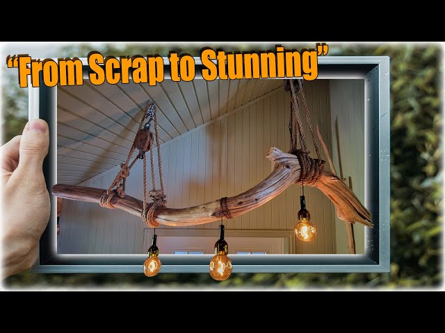 Rustic Log Chandelier with Edison Bulbs