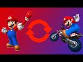 Mario Super Slugger but if I hit a HOMERUN we switch to Maro Kart Wii