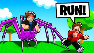 ESCAPE THE CRAZY MOSTER SPIDER IN ROBLOX BEFORE CAUGHT