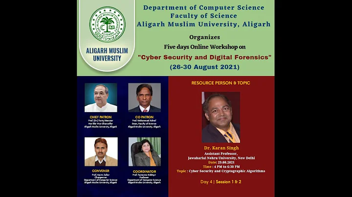 Day- 4 of 5 Days Online Workshop on Cyber Security & Digital Forensics | Dept. of Comp. Science, AMU