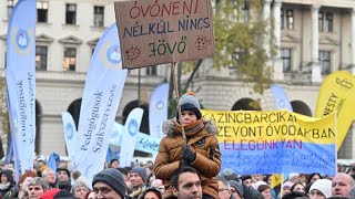 Протесты учителей в Венгрии
