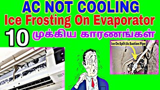 Evaporator|suction line ice frosting|Split ac not cooling #trending