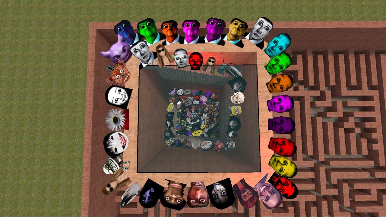 AUUGHH OBUNGA BIG ANGRY MUNCI SKIBIDI TOILET AND UNLIMITED NEXTBOTS IN BIGMAZE