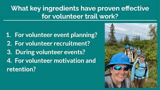 Trails Conference 2026 - Volunteer Trail Maintenance Programs - What Works and What Doesn’t!