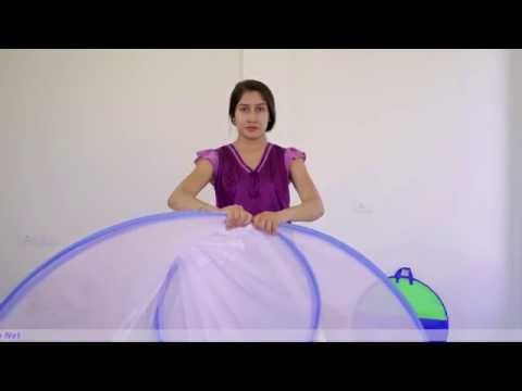 Classic double bed mosquito net Folding method-I